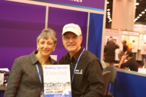 Bob May of No Wake Bob's Radio Show and Robin G Coles with her book Boating Secrets